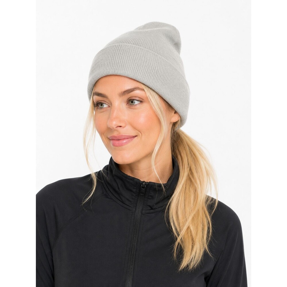 Everlane Ribbed Beanie Hat Size OS Knit Wool Oatmeal Unisex Classic Preppy